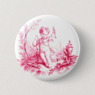 Coalbrookdale porcelain Cupid, painted 1865 6 Cm Round Badge