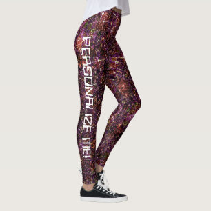 Coalescing Quarks Subatomic Galaxy Glitter CUSTOM Leggings