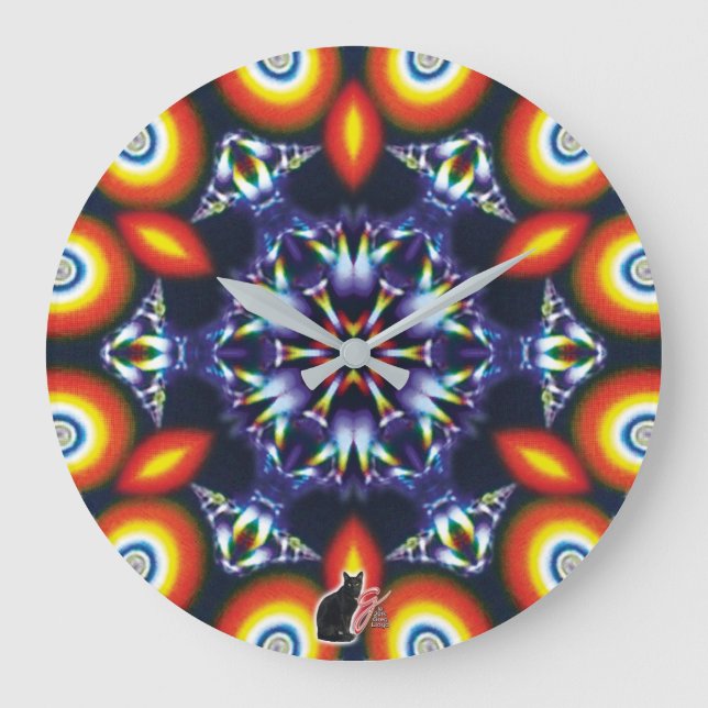 Coals Kaleidoscope Large Clock (Front)