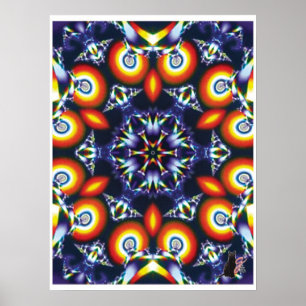 Coals Kinetic Collage Kaleidoscope Poster