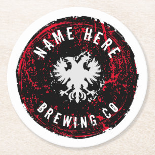 Coast Beer Label Template Design Round Paper Coaster
