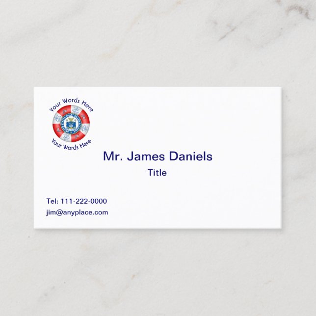 Coast Guard Academy Shield Business Card (Front)
