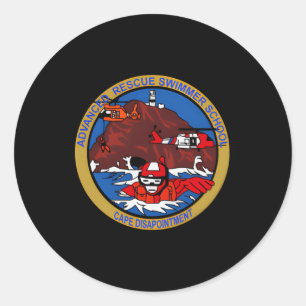Coast Guard Advanced Rescue Swimmer School Badge Classic Round Sticker