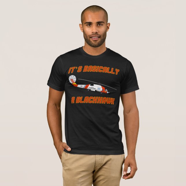 Coast Guard "Basically a Blackhawk" Jayhawk T-Shir T-Shirt (Front Full)