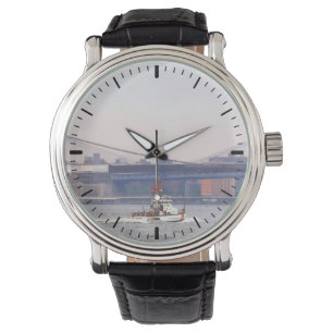 Coast Guard Cutter Near Brooklyn Bridge Watch