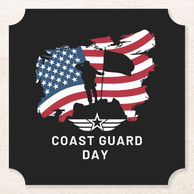 Coast guard day army paper coaster (Front)