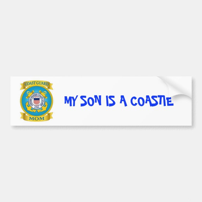 Coast Guard MOM Bumper Sticker (Front)