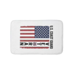 Coast Guard Veteran Flag Vintage Vector Design_1 Bath Mat