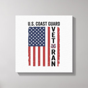 Coast Guard Veteran Flag Vintage Vector Design_1 Canvas Print