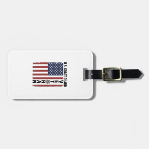 Coast Guard Veteran Flag Vintage Vector Design_1 Luggage Tag