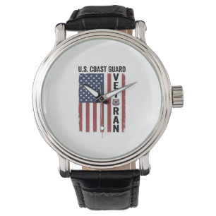 Coast Guard Veteran Flag Vintage Vector Design_1 Watch
