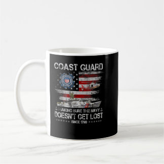 Coast Guard Veteran Tshirt USCG American Flag Vete Coffee Mug