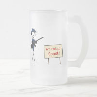 Coast Guard "Warning: Coast!" Frosted Mug (Female)
