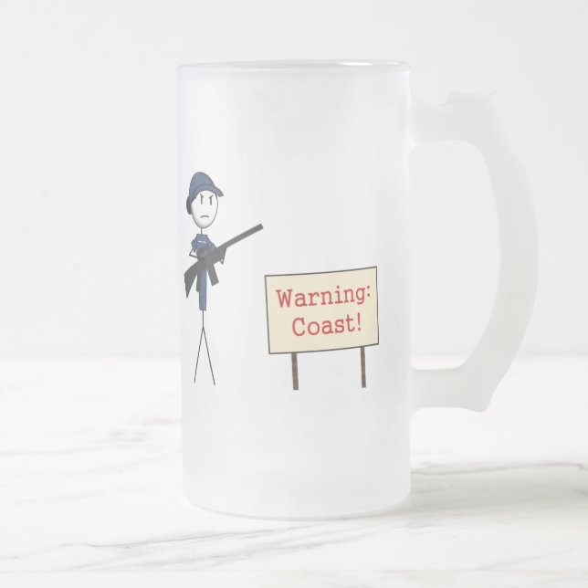 Coast Guard "Warning: Coast!" Frosted Mug (Female) (Right)