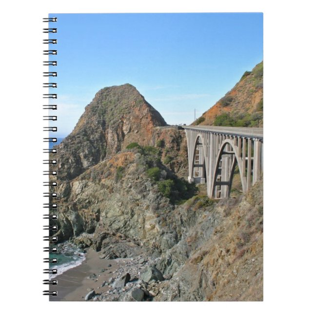 Coast Highway 1 - Big Creek Bridge Spiral Notebook (Front)