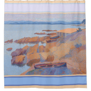 "Coast near Antibes" Henri Cross Pointillism art Shower Curtain
