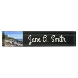 Coast of Bar Island at Acadia National Park Nameplate
