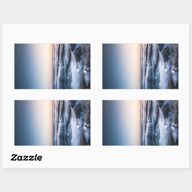 Coast of Lofoten Norway Rectangular Sticker (Sheet)