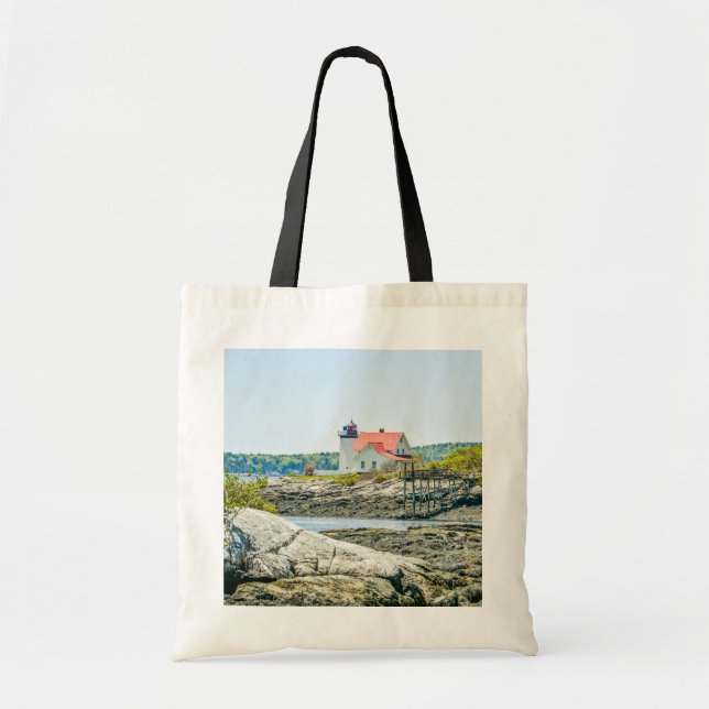 Coast of Maine Hendricks Head Lighthouse Tote Bag (Front)