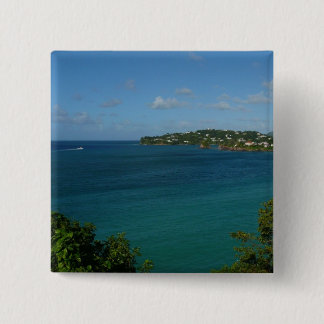Coast of St. Lucia Caribbean Vacation Photo 15 Cm Square Badge