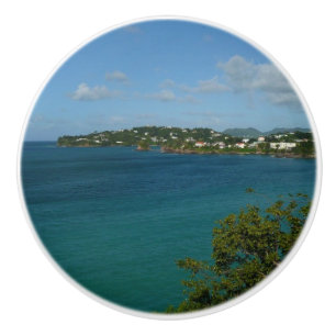 Coast of St. Lucia Caribbean Vacation Photo Ceramic Knob