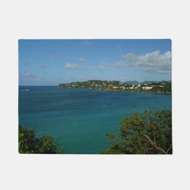 Coast of St. Lucia Caribbean Vacation Photo Doormat (Front)