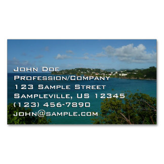Coast of St. Lucia Caribbean Vacation Photo Magnetic Business Card