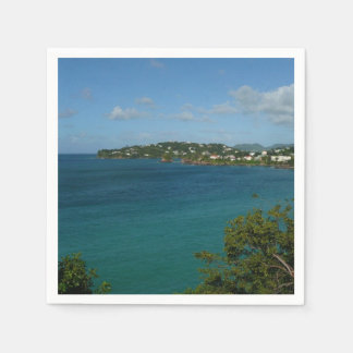 Coast of St. Lucia Caribbean Vacation Photo Napkin