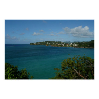 Coast of St. Lucia Caribbean Vacation Photo Poster