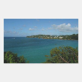 Coast of St. Lucia Caribbean Vacation Photo Rectangular Sticker