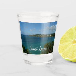 Coast of St. Lucia Caribbean Vacation Photo Shot Glass