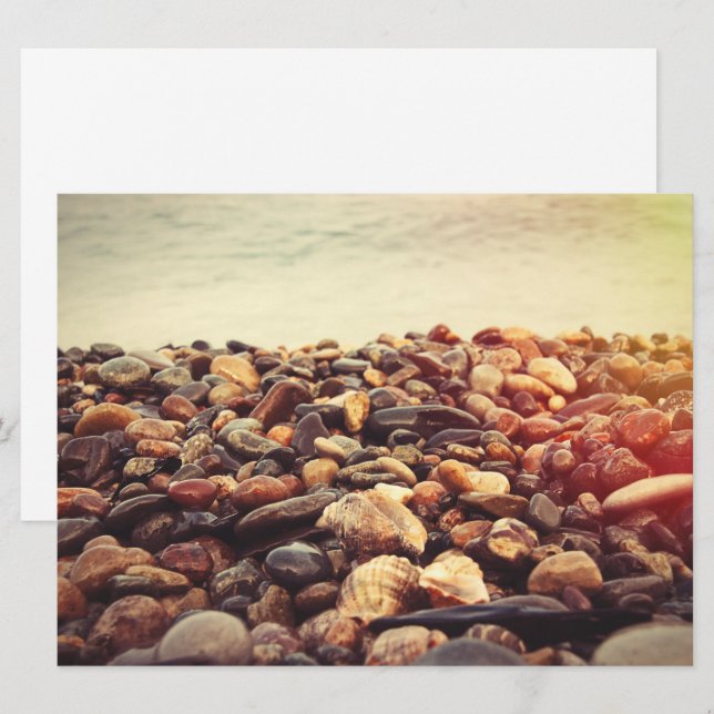 coast pebbles stones holiday card (Front/Back)
