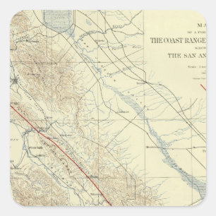 Coast Ranges showing San Andreas Rift Square Sticker