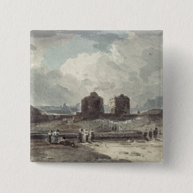 Coast Scene 15 Cm Square Badge (Front)