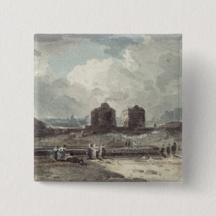 Coast Scene 15 Cm Square Badge