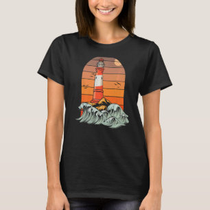 Coast Waves Ocean Maritime Seaman Sailor Lighthous T-Shirt