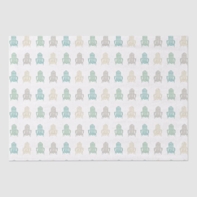 Coastal Adirondack Chairs Lake House Beach House Tissue Paper (Front)