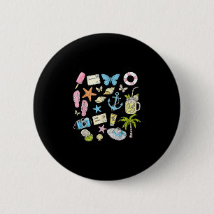 Coastal Aesthetic Beach Trip Starfish Seashell Sum 6 Cm Round Badge