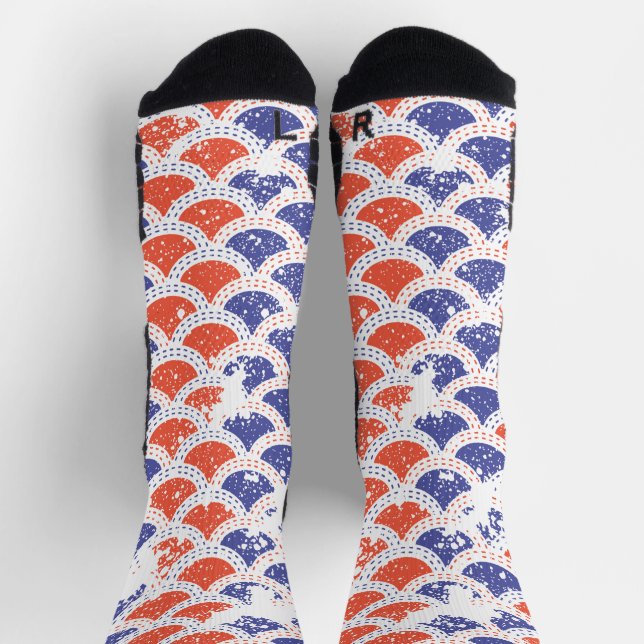 Coastal Americana Fish Scales Socks (Top)