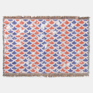 Coastal Americana Fish Scales Throw Blanket