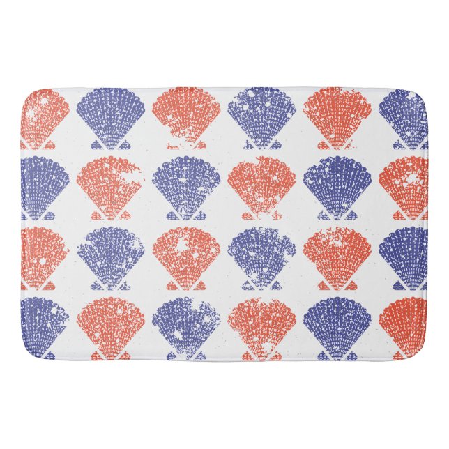 Coastal Americana Seashells Bath Mat (Front)