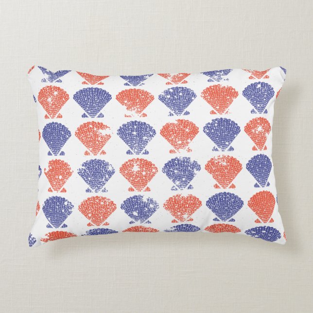 Coastal Americana Seashells Decorative Cushion (Front)