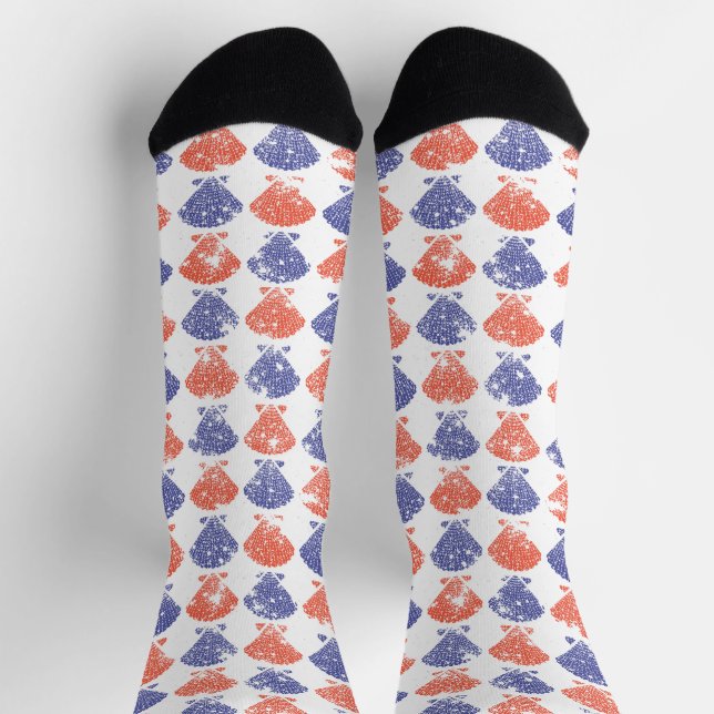 Coastal Americana Seashells Socks (Top)
