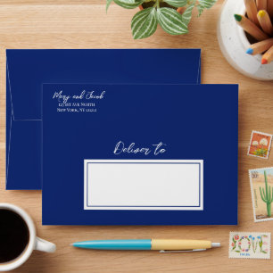Coastal Anchor and Knot Wedding Envelope Blue