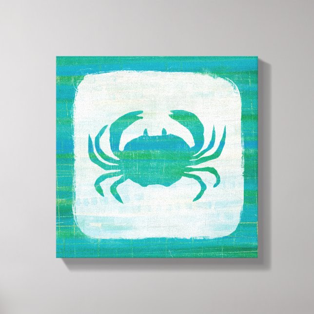 Coastal | Aqua Crab Canvas Print (Front)