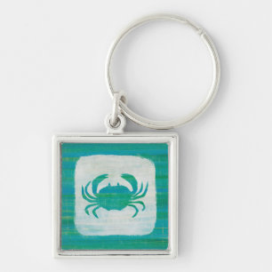 Coastal   Aqua Crab Key Ring