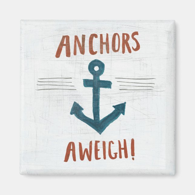 Coastal Art | Anchors Away Magnet (Front)
