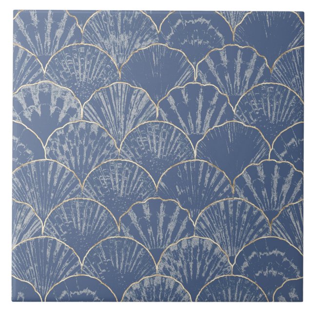 Coastal Art Deco Scallop Tile (Front)