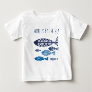 Coastal Art   Home is By the Sea Baby T-Shirt