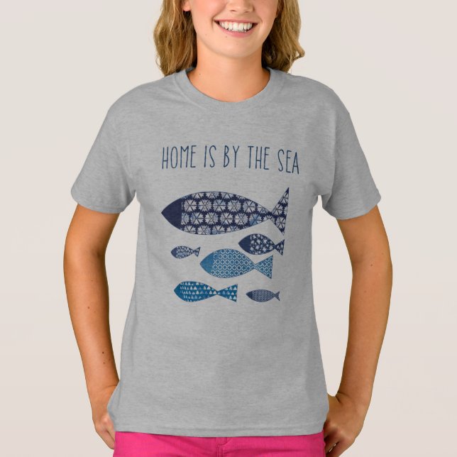 Coastal Art | Home is By the Sea T-Shirt (Front)